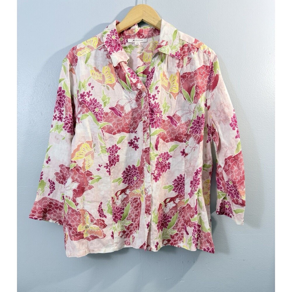 JM Collection Brand Linen Blouse Size 18